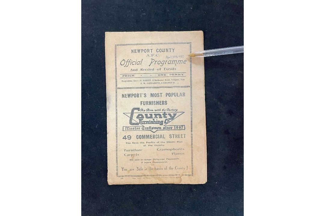 THE FOOTBALL CLUB HOUSE: EARLY NEWPORT COUNTY AFC PROGRAMMES OF SEASONS 1923 - 1928, programmes of - Image 6 of 11