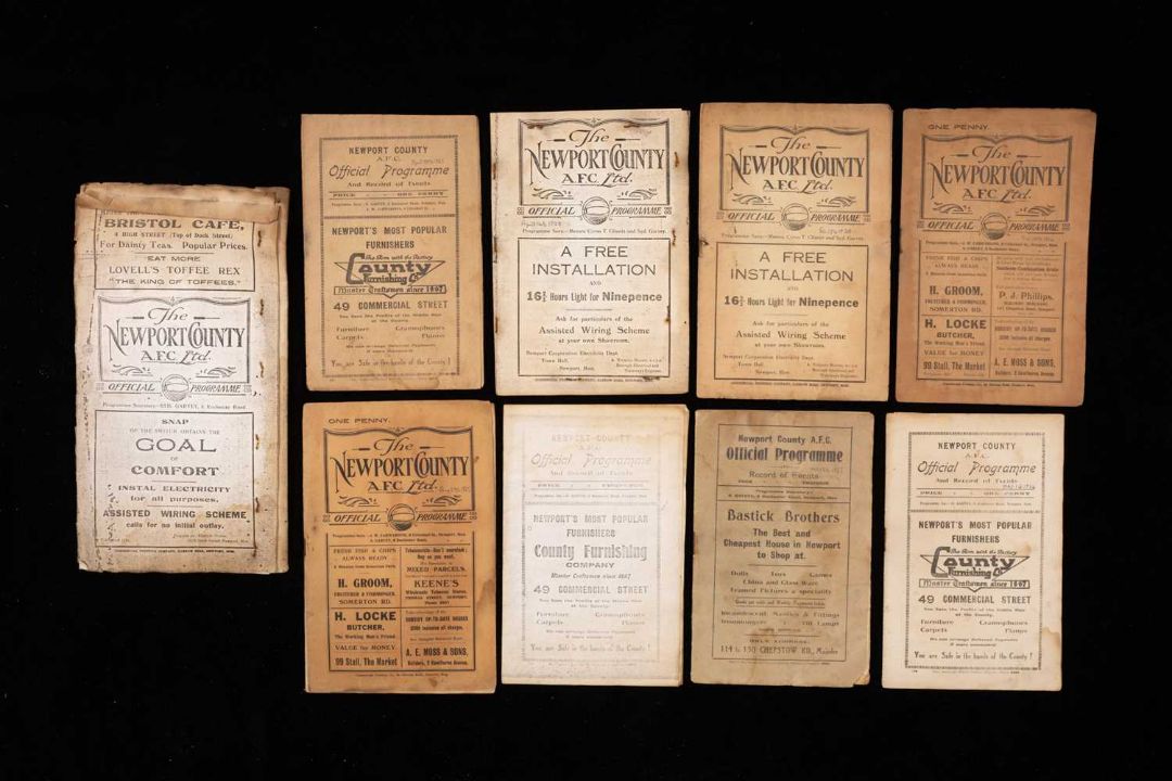 THE FOOTBALL CLUB HOUSE: EARLY NEWPORT COUNTY AFC PROGRAMMES OF SEASONS 1923 - 1928, programmes of - Image 1 of 11