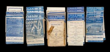 THE FOOTBALL CLUB HOUSE: CARDIFF CITY HOME PROGRAMMES OF SEASONS 1955 - 1960, the earliest Cardiff
