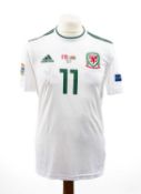 THE FOOTBALL CLUB HOUSE: GARETH BALE MATCH WORN AND SIGNED WALES SHIRT bearing Welsh Football
