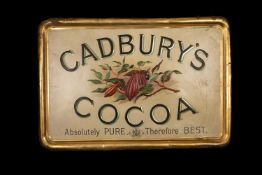 THE ADVERTISING CLUB HOUSE: CADBURY'S COCOA PRESSED METAL SIGN, colour lithographed with cocoa