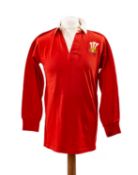 THE RUGBY UNION CLUB HOUSE: JPR WILLIAMS MATCH-WORN WALES JERSEY circa 1977, bearing Umbro