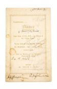 TRAVEL & EXPLORATION CLUB HOUSE: A 1910 SIGNED DINNER MENU CARD TO COMMEMORATE THE BRITISH ANTARCTIC