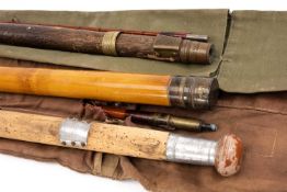 THE FISHING CLUB HOUSE: three-piece split cane salmon rod, universal fitting, No.s R17248 and