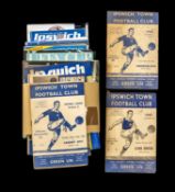 THE FOOTBALL CLUB HOUSE: IPSWICH TOWN PROGRAMMES OF SEASONS 1954-2008, programmes of note include