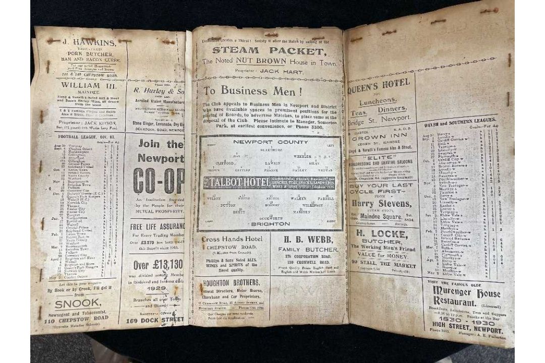 THE FOOTBALL CLUB HOUSE: EARLY NEWPORT COUNTY AFC PROGRAMMES OF SEASONS 1923 - 1928, programmes of - Image 3 of 11