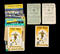 THE FOOTBALL CLUB HOUSE: PORT VALE PROGRAMMES OF SEASONS 1950 - 2003, programmes of note include two