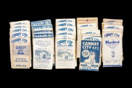 THE FOOTBALL CLUB HOUSE: CARDIFF CITY PROGRAMMES OF SEASONS 1950 - 1955, programmes of note