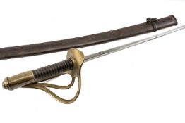 MILITARY / AVIATION CLUB HOUSE: 19TH C. FRENCH M1822 CAVALRY TROOPER'S (CUIRASSIER'S) SABRE, with