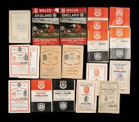 THE FOOTBALL CLUB HOUSE: ENGLAND & WALES INTERNATIONAL PROGRAMMES FROM SEASONS 1936 - 1970, to
