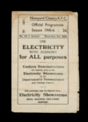 THE FOOTBALL CLUB HOUSE: RARE NEWPORT COUNTY AFC PROGRAMME FROM SEASON 1945 - 1946, Newport County