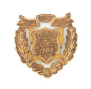 THE FOOTBALL CLUB HOUSE: 9CT ROSE GOLD MEDALLION, Wales W & D C L, Chirk CC 1905, 3.9gms Provenance: