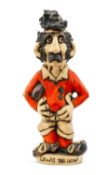 THE RUGBY UNION CLUB HOUSE: JOHN HUGHES CARICATURE GROGG OF 'LEWIS THE LEAP', standing on titled