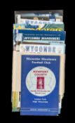 THE FOOTBALL CLUB HOUSE: TEN WYCOMBE WANDERERS PROGRAMMES, including Wycombe Wanderers vs. Newport