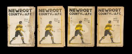 THE FOOTBALL CLUB HOUSE: FOUR NEWPORT COUNTY AFC PROGRAMMES FROM SEASON 1946 - 1947, Newport