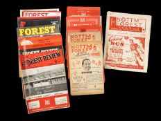 THE FOOTBALL CLUB HOUSE: NOTTINGHAM FOREST PROGRAMMES OF SEASONS 1948 - 1998, programmes of note