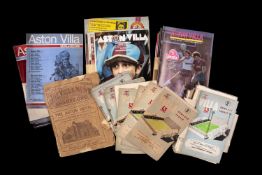 THE FOOTBALL CLUB HOUSE: ASTON VILLA PROGRAMMES FROM SEASONS 1923 - 2013, the earliest Aston Villa