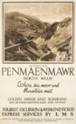 THE RAILWAY CLUB HOUSE: L.M.S. NORTH WALES TRAVEL POSTER, featuring view of Penmaenmawr (Sychnant