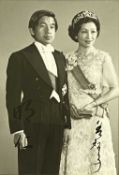 ROYALTY / AUTOGRAPH CLUB HOUSE: EMPEROR AKIHITO & EMPRESS MICHIKO OF JAPAN presentation black and