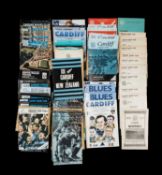 THE RUGBY UNION CLUB HOUSE: CARDIFF RUGBY PROGRAMMES OF SEASONS 1965 - 2009, together with variety