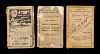 THE FOOTBALL CLUB HOUSE: CARDIFF CITY FC PRE-WAR EPHEMERA to include Cardiff City vs. Newport County