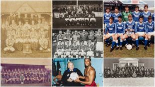 THR FOOTBALL CLUB HOUSE: SEVEN VINTAGE & LATER PRESS PHOTOGRAPHS, comprising presumed 1914 Irish