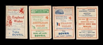 THE RUGBY UNION CLUB HOUSE: WELSH RUGBY UNION PROGRAMMES, to include England vs. Wales dated January