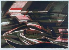 ‡ ALLIN BRAUND (British, 1915-2004) limited edition (6/15) lithograph - Swimmer at Sunset, signed,