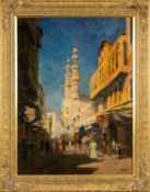 KÁROLY CSERNA (Hungarian, 1867-1944) oil on board - Cairo street scene, fully signed, 79 x 56cms
