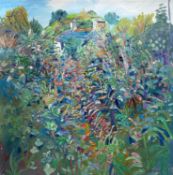 ‡ FRED YATES (British, 1922-2008) oil on board - entitled verso, 'Wild Cornish Garden', signed,