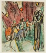 ‡ 20TH C. GERMAN SCHOOL, mixed media - 'A Berlin Nightclub', titled and dated verso 1938, 30.5 x