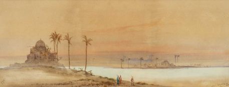 AUGUSTUS OSBORNE LAMPLOUGH (British, 1877-1930), watercolour - Ruins Nr. Isle of Rhoda, Cairo,