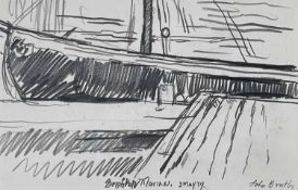 ‡ JOHN BRATBY (British, 1928-1992) pencil - Brighton Marina, signed, titled and dated 3 May 79, 19 x