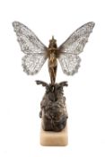 CARL KAUBA (Austrian, 1865-1922) bronze - 'Metamorphosis', circa 1905, mechanical butterfly