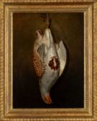 19TH C. BRITISH SCHOOL, oil on canvas - Hanging grouse, 38.5 x 29cm Provenance: private collection