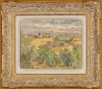 ‡ DIANA ARMFIELD RA (British b.1920) oil on board - entitled verso 'South of France' on Louise