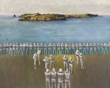 ‡ PHILIP MUIRDEN (1932-2023) oil on canvas - entitled verso, 'Aliens', unsigned, 61 x 76cms