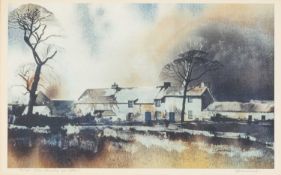 ‡ JOHN MORRIS (Welsh b.1922) limited edition (36/75) print - entitled 'Hen Ffermdy yn Mon', signed