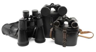 THREE PAIRS BINOCULARS, including modern Prinzlux 12 x 50 cased binoculars, vintage Bakelite cased