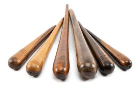SIX VARIOUS MARINER'S FIDS, in lignum vitae, hardwood etc., 43cms largest (6) Provenance: the Karl