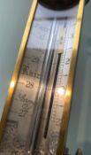MODERN BRASS & MAHOGANY SHIP'S BAROMETER, Burke & Jones, Bristol, number 166, engraved silvered