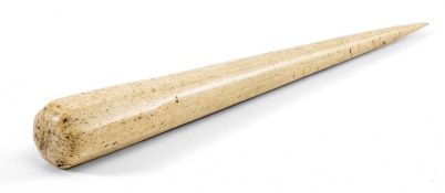WHALE BONE MARINER'S FID of octagonal section tapering to circular, 42.5cms (l) Provenance: the Karl