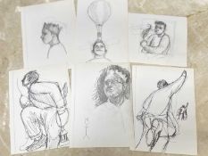‡ JAMES DONOVAN (Welsh b.1974) pencil and ink - set of six sketches, each 15 x 10cms Provenance: