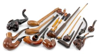 ASSORTED PIPES including two meerschaum pipes, Oriental gourd pipe, Zulu pipe, two cheroot