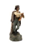 AUGUST OTTO FOR JOHANN MARESCH, c. 1890, painted terracotta - The Troubadour, sculpture of an