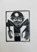 ‡ PAUL PETER PIECH (American, lived / worked Wales 1920-1996) limited edition (6/50) woodcut print -