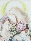 ‡ ANDREW VICARI (Welsh 1932-2016) crayon on paper - entitled verso, 'La Vigonade a Ingres', signed