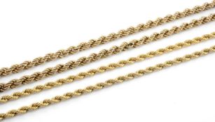 TWO 9K GOLD SPIRAL CHAINS, stamped '9K', 10.3gms gross (2) Provenance: deceased estate Neath Port