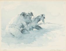 ‡ WILLIAM SELWYN (Welsh b.1933) limited edition (10/300) print - entitled 'Tynnu Rhaff', fully