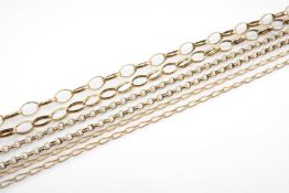 THREE 9CT GOLD FINE CHAINS, 13.4gms gross Provenance: deceased estate Neath Port Talbot County